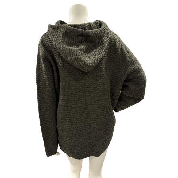 Newton Trading Company Olive Green 2XL 100% Lambswool kangaroo zipper pouch - Picture 2 of 6